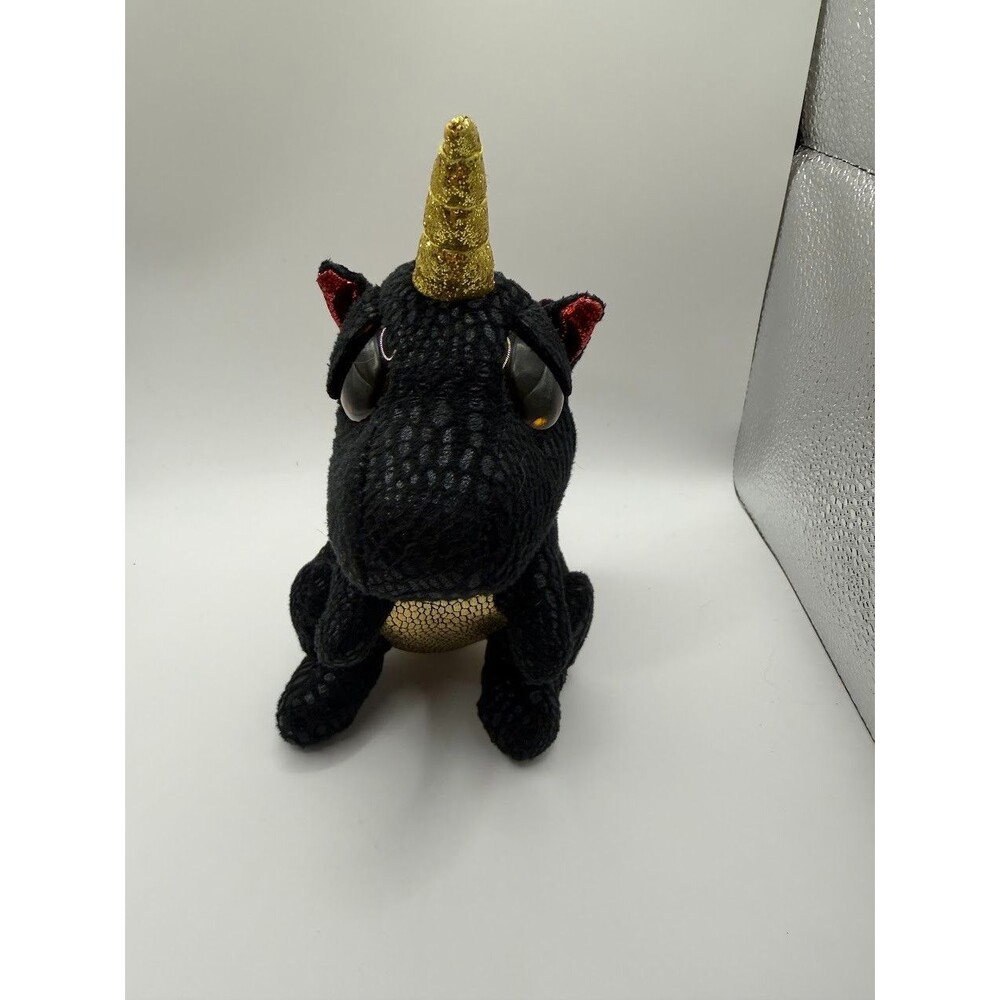 Ty Beanie Boos GRINDAL The Black Dragon NO HORN 6 Inch Stuffed Animal Toy NWT
